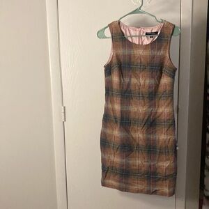 Plaid Brown sleeveless dress